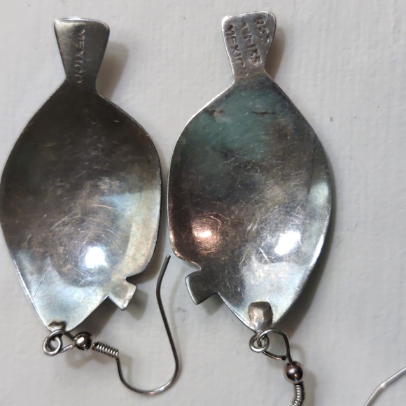 TAXCO SILVER flounder fish earrings - Picture 7 of 12